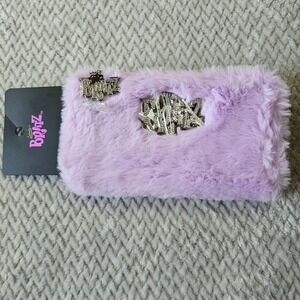 Bratz Wallet Faux Fur Zip Around Rhinestone Logo Purple Spencer's NWT